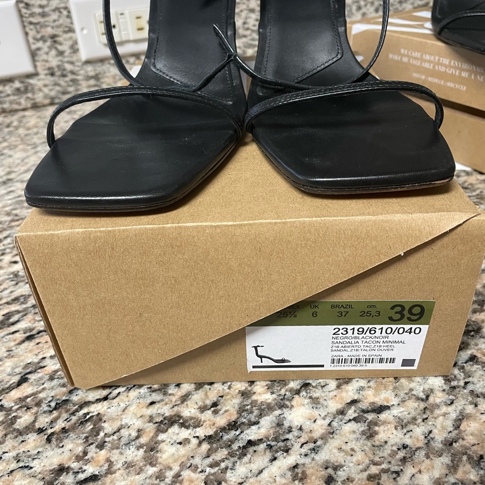 Zara minimal ankle strap sexy sandal heels